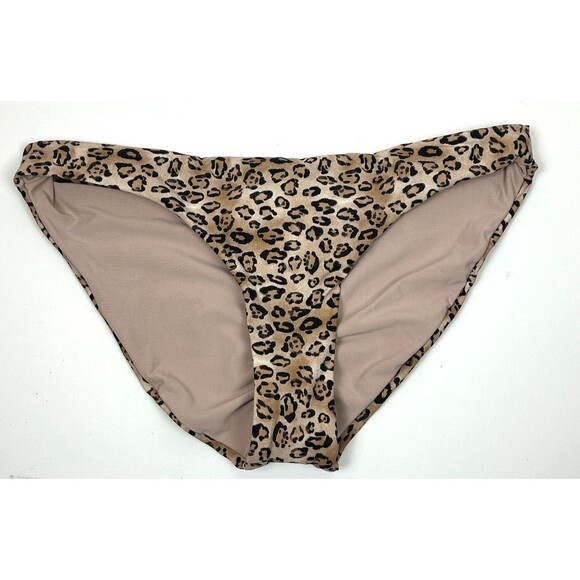 PilyQ Other - PilyQ PQ Leo Animal Print Ruched Full Swim Bikini Bottom Size S NWT